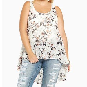 Torrid Floral Sheer High-Low Tank Top 0